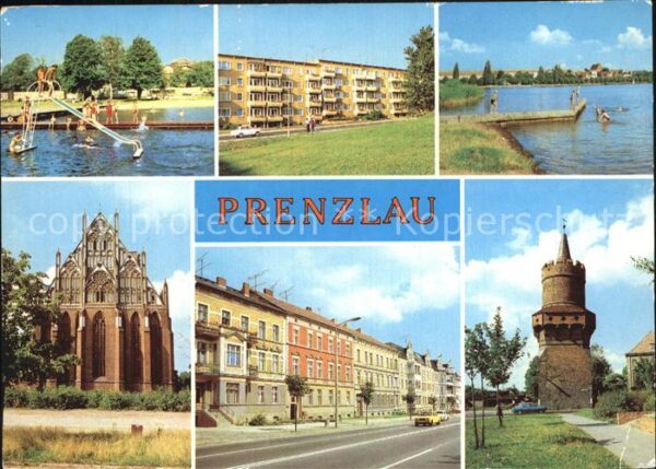 Prenzlau Freibad Neubauten Uckersee St Marienkir