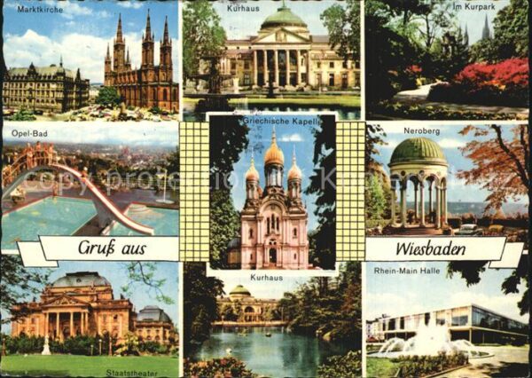 Wiesbaden Marktkirche Kurhaus Kurpark Opel Bad Gr