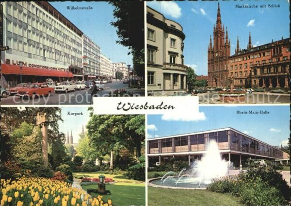 Wiesbaden Wilhelmstr Marktkirche mit Schloss Kurp