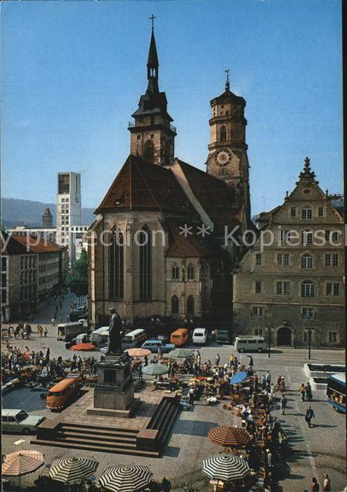 Stuttgart Schillerplatz Blumenmarkt Denkmal Kirch
