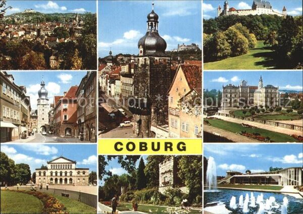 Coburg Panorama Schloss Stadttor Kurhaus Wasse