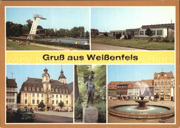 Weissenfels Saale Freibad Gaststätte Kosmos Rathaus Schus