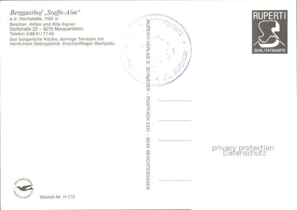 Marquartstein Berggasthof Staffn Alm Hochplatte Staff – Bild 2