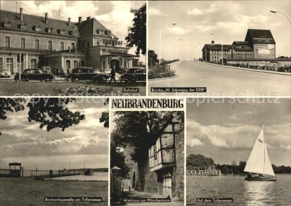 Neubrandenburg Bahnhof Brücke Bootsanlegestelle am Tol