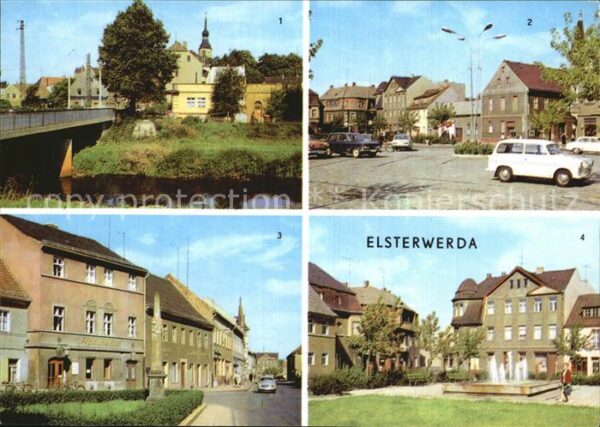 Elsterwerda Elsterpartie Markt Postmeilensäule Haup