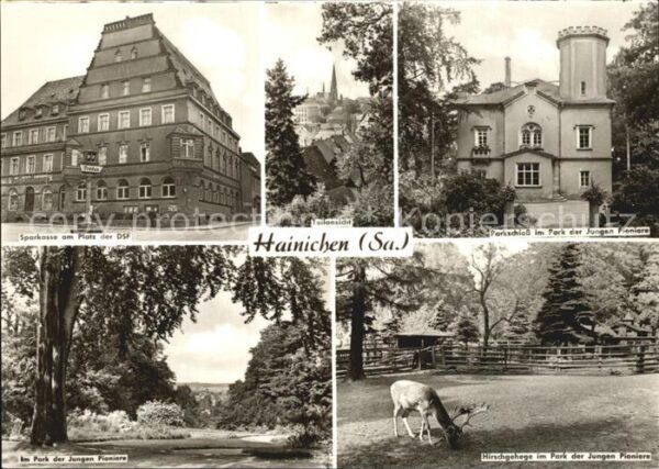 Hainichen Sachsen Sparkasse Platz der DSF Parkschloss Par
