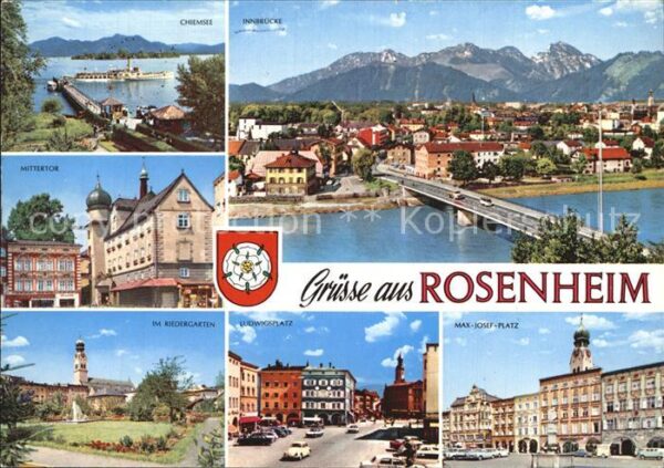 Rosenheim Bayern Chiemsee Innbrücke Mittrtor Riedergarte