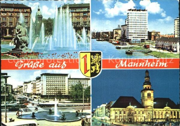 Mannheim Fontäne Hochhaus Brunnen Schloss