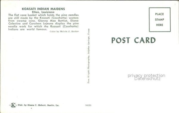 Indianer Native American Koasati Indian Maidens Elton Louisiana – Bild 2