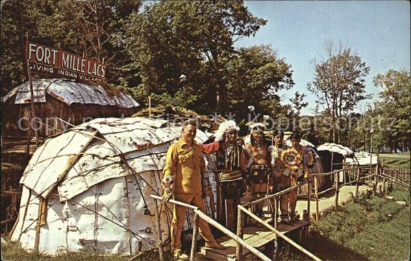 Indianer Native American Chippewa Indian Village Fort Mille Lacs