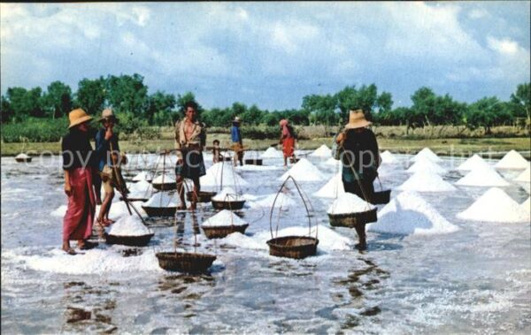 Salzgewinnung Cholburi Thailand Working in the Salt-F