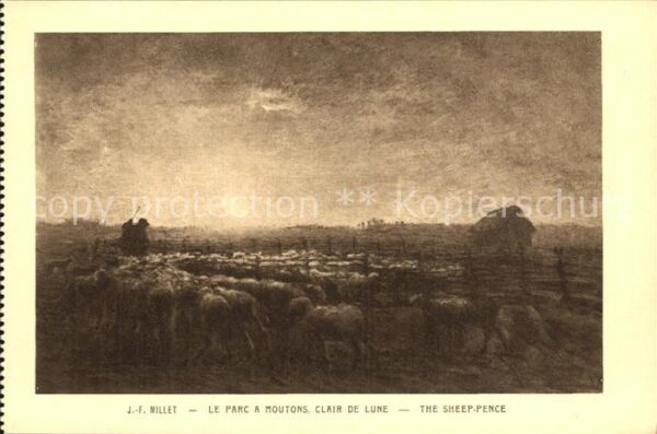 Millet Jean-Francois Le Parc a Moutons Clair de Lune
