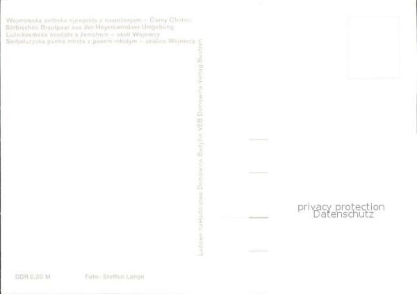 Hochzeit Trachten Niedersorbisches Brautpaar – Bild 2