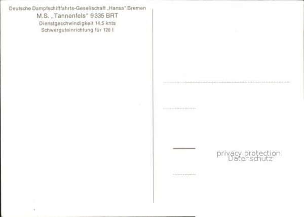 Schiffe Ships Navires M.S. Tannenfels – Bild 2
