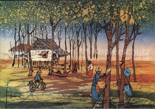 Kuenstlerkarte Sulema Malaysian Batik Painting