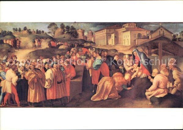 Kuenstlerkarte Alte Kuenstler Pontormo Adorazione dei Magi Firenze Ga