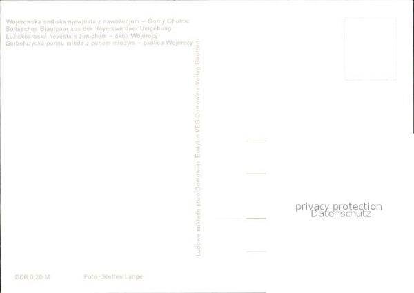 Hochzeit Sorbisches Brautpaar – Bild 2