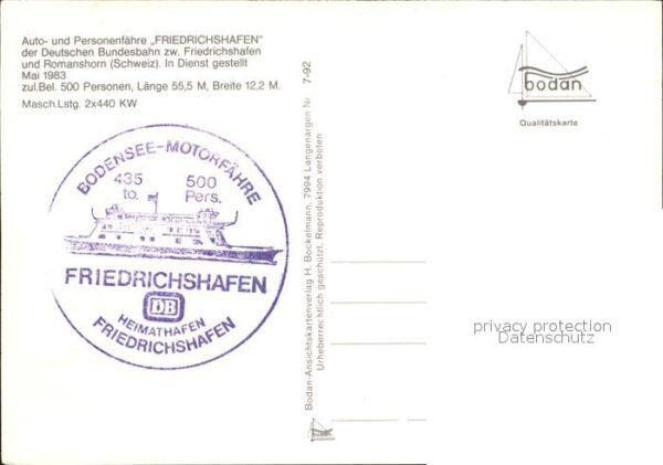 Faehre Ferry Bac Traghetto-- Friedrichshafen Bodensee – Bild 2