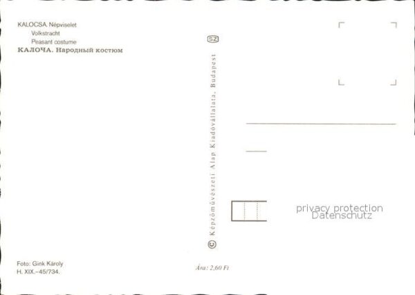 Kunsthandwerk Tracht Ungarn Kalocsa Nepviselet – Bild 2