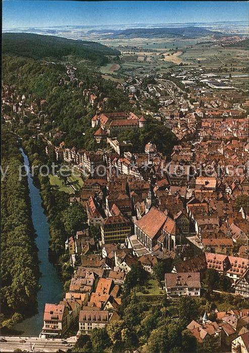 Tuebingen Fliegeraufnahme mit Schloßberg und Amme