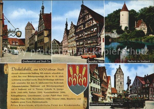Dinkelsbuehl Greifenschild und Stadt-Tor Faulturm De