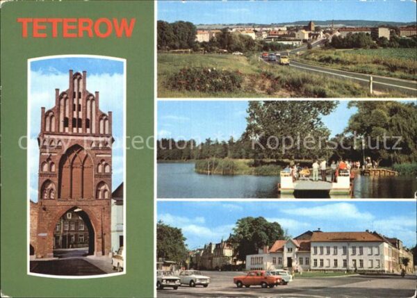 Teterow Mecklenburg Vorpommern Fähre mit Burgwallinsel Rostocker-Tor