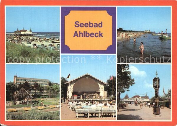 Ahlbeck Ostseebad Strand Konzertpavillon Stranduhr Seebrü