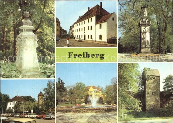 Freiberg Sachsen Schwedendenkmal Otto-Nuschke-Platz mit