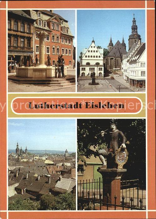 Eisleben Knappenbrunnen Lutherdenkmal Wahrzeiche