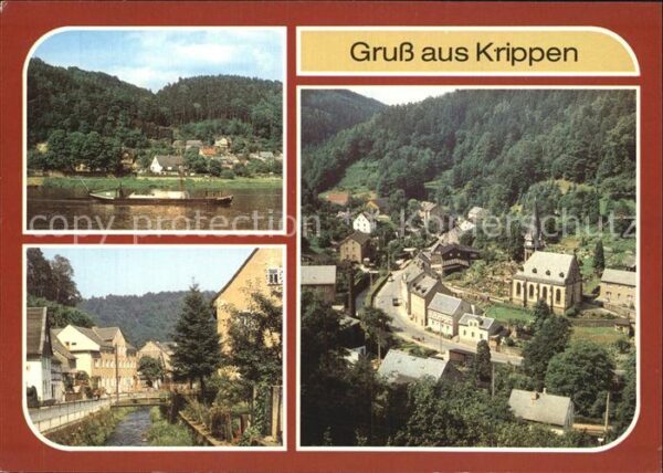 Krippen Bad Schandau Elbfähre Krippenbach Blick vom Püschelw