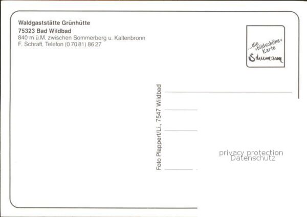 Bad Wildbad Waldgatstätte Grünhütte – Bild 2