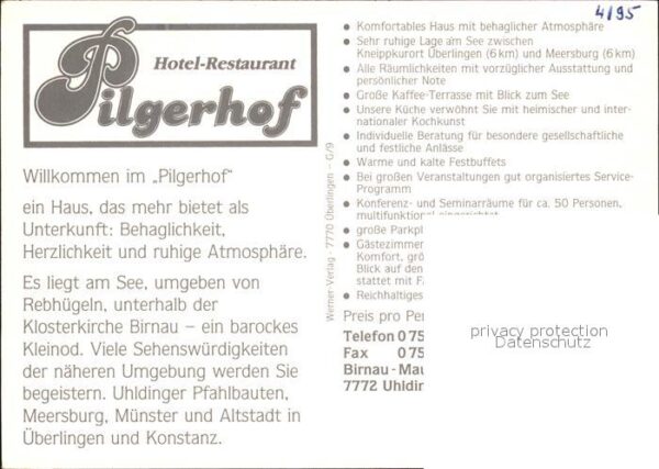 Uhldingen-Muehlhofen Pilgerhof Hotel Restaurant – Bild 2