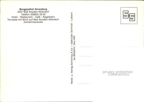 Bad Sooden-Allendorf Berggasthof Ahrenberg Hotel Restaurant – Bild 2