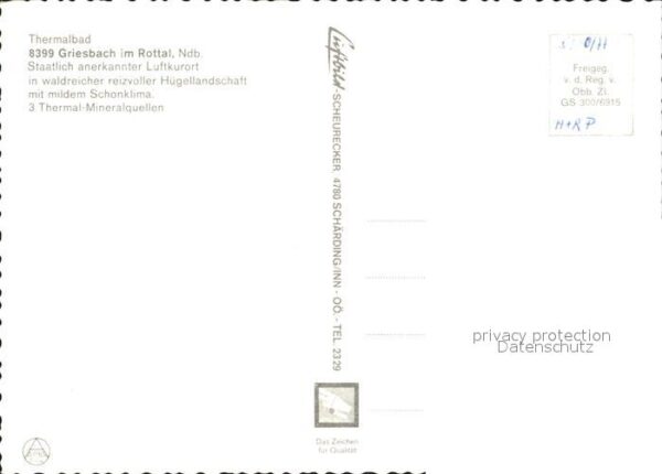 Griesbach Rottal Thermalbad Luftkurort Mineralquellen – Bild 2