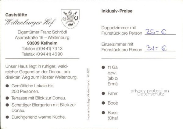 Kelheim Weltenburger Hof Gaststätte Kloster Bef – Bild 2