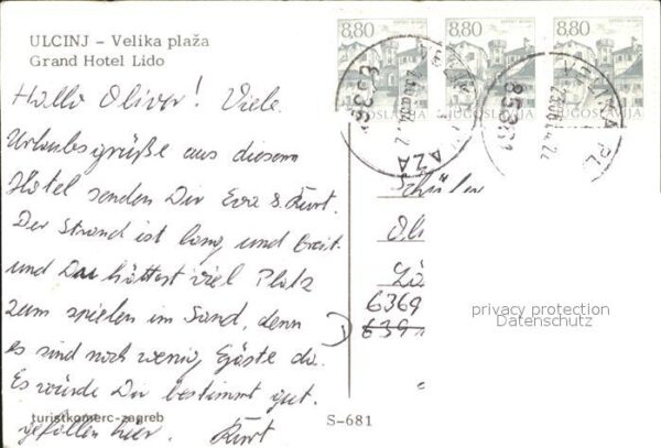 Ulcinj Grand Hotel Fliegeraufnahme mit Strand – Bild 2