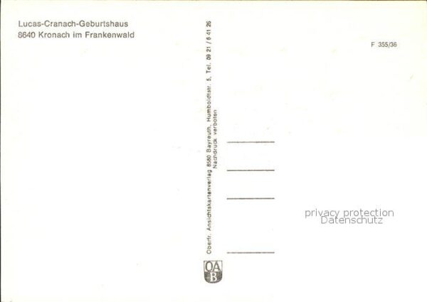 Kronach Oberfranken Lucas-Cranach-Geburtshaus  Gasthaus zum – Bild 2