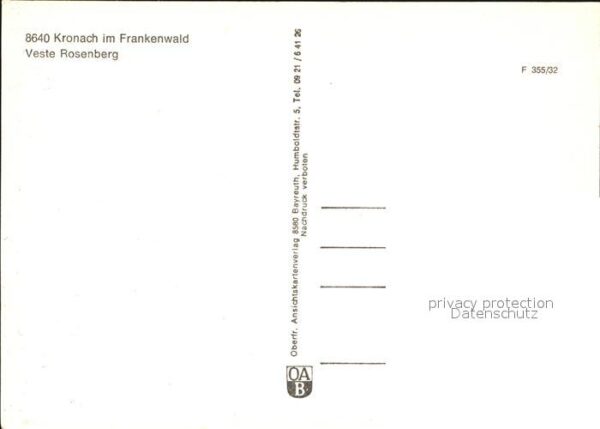 Kronach Oberfranken Fliegeraufnahme Veste Rosenberg – Bild 2