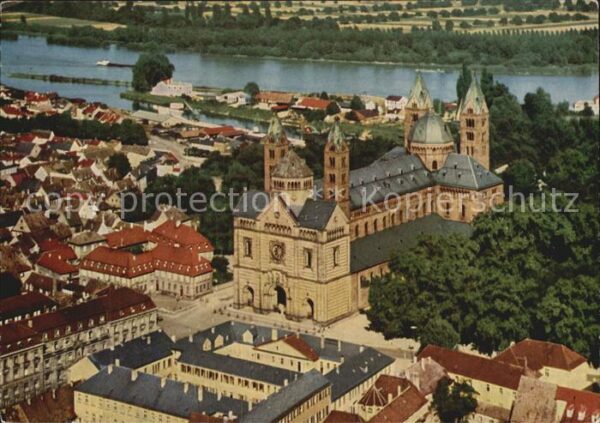 Speyer Rhein Fliegeraufnahme mit Dom