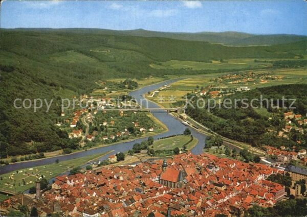 Hann. Muenden Fliegeraufnahme mit Werra Fulda Weser