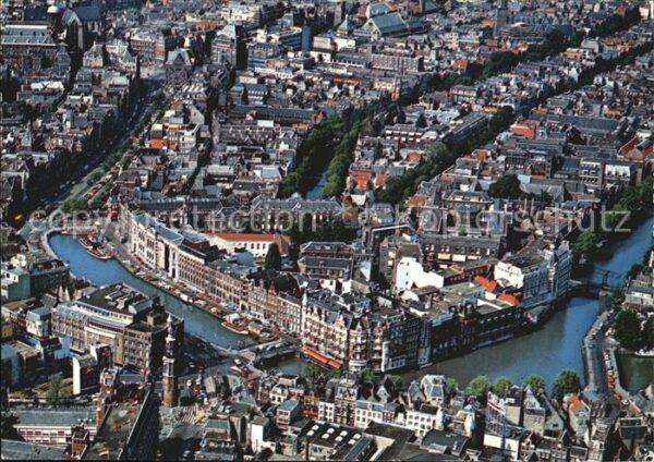 Amsterdam Niederlande Fliegeraufnahme Centrum met Rokin