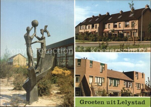 Lelystad Skulptur und Wohnhäuser