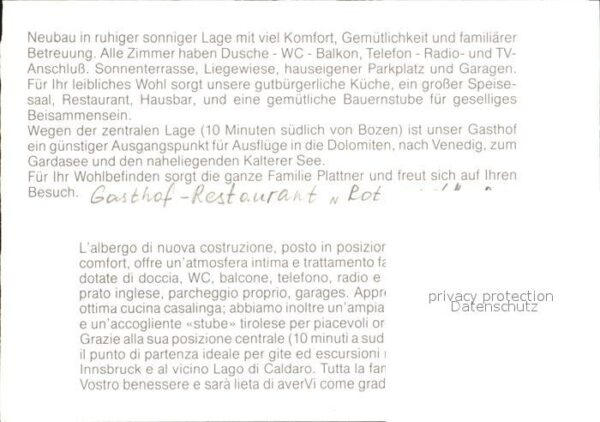 Bozen Suedtirol Gasthaus Restaurant Rotwand – Bild 2