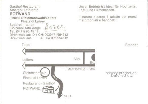 Leifers Laives Suedtirol Steinmannwald Gasthaus Rotwand – Bild 2