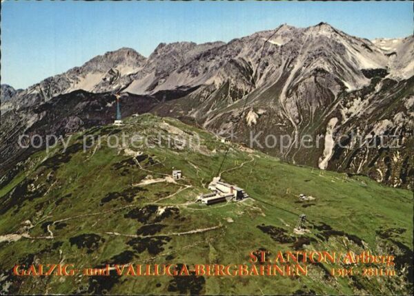 Galzig und Valluga Bergbahn Fliegeraufnahme
