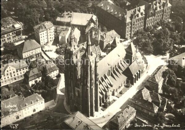 Breslau Niederschlesien Fliegeraufnahme Dom