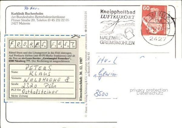 Malente-Gremsmuehlen Kurklinik Buchenholm – Bild 2