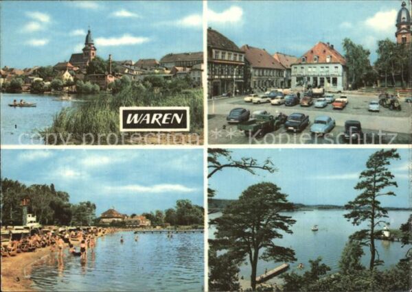 Waren Klink Teifwarensee Markt Badeanstalt Blick zu