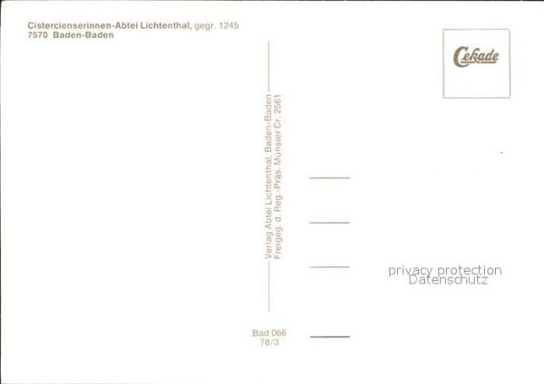 Baden-Baden Cistercienserinnen-Abtei Lichtenthal Fl – Bild 2
