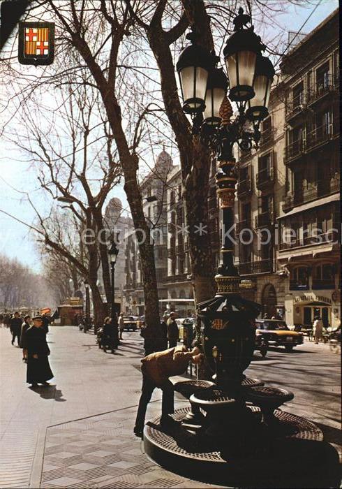 Barcelona Cataluna Rambla und Brunnen von Canaletas